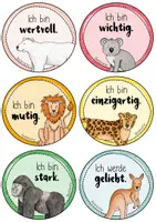 Vorschau - Mal- und Bastelvorlagen - Tierische Mutmacher / Affirmationen (Schulzeit & Schulstart) Klassenzimmer - Seite 3