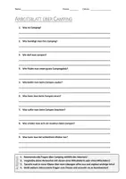 Vorschau - Arbeitsblätter - AB mit Fragen zum Thema "Camping" + Lösungsblatt + Infografik - Seite 1