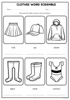 Aperçu - Feuilles d'exercices - Clothes Word Scramble Worksheet | Vocabulary - Page 2