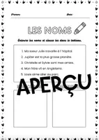 Aperçu - Feuilles d'exercices - Nature des mots Classe grammaticale - Page 2