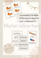 Vorschau - Bildkarten - 60 Materialkarten für die Tafel im Boho-Stil - Deckblatt