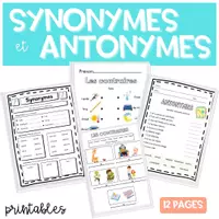 Aperçu - Feuilles d'exercices - ANTONYMES SYNONYMES Livret Activités Fiches Pdf - Page de couverture