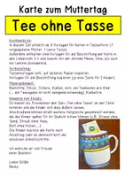 Vorschau - Mal- und Bastelvorlagen - Muttertag, Vatertag: Tee ohne Tasse - Seite 1