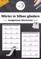 Vorschau - Arbeitsblätter - Wörter mit Silben schreiben - lautgetreue Wörter - Deckblatt