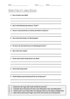 Vorschau - Arbeitsblätter - AB mit Fragen zum Thema "David" + Lösungsblatt - Deckblatt