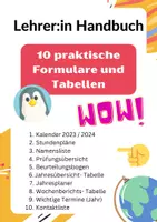 Vorschau - Arbeitsblätter - Lehrer-in Handbuch - 10 praktische Formulare und Tabellen - Deckblatt