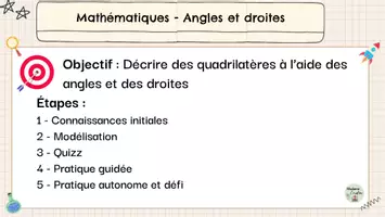 Aperçu - Préparation de séquence / Séquence complète - Angles et droites - Séquence clé en main - Page 1