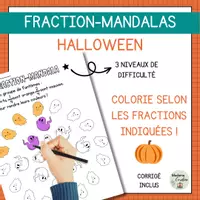 Aperçu - Feuilles d'exercices - Fraction-Mandala d'Halloween - Page de couverture