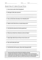 Vorschau - Arbeitsblätter - AB mit Fragen zum Thema "Céline Dion" + Lösungsblatt + Mindmap - Deckblatt