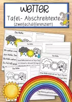 Vorschau - Anderer Materialtyp - Wetter - Differenzierte Tafel-, Ansage und Abschreibtexte - Deckblatt