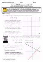Vorschau - Arbeitsblätter - Lineare Gleichungssysteme graphisch lösen (+Geogebra, +Lösung) - Seite 1