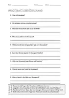 Vorschau - Arbeitsblätter - AB mit Fragen zum Thema "Disneyland" + Lösungsblatt - Deckblatt