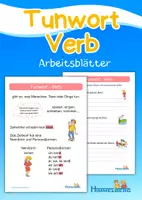 Vorschau - Arbeitsblätter - Tunwort - Verb - Arbeitsblätter & Merkblätter mit Lösungen - Deckblatt