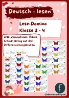 Vorschau - Spiele - Lese-Domino Schmetterlinge - Deckblatt