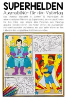 Vorschau - Mal- und Bastelvorlagen - Superhelden - 12 Malvorlagen für den Vatertag (mit vielen unterschiedlichen Väter und Kindern) - Seite 1