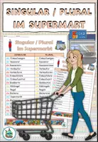 Vorschau - Arbeitsblätter - Laufdiktat Singular Plural "Im Supermarkt" DaZ / DaF / Deutsch - Deckblatt