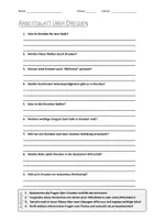 Vorschau - Arbeitsblätter - AB mit Fragen zum Thema "Dresden" + Lösungsblatt + Infografik - Deckblatt