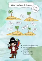 Vorschau - Arbeitsblätter - Wortarten-Chaos mit Kapitän Book - Deckblatt