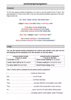 Vorschau - Arbeitsblätter - Present Perfect Progressive - Explanation, Exercises and Solutions - Seite 1
