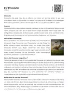 Vorschau - Arbeitsblätter - Der Dinosaurier - Arbeitsblatt (Infotext und Übungen) - Deckblatt