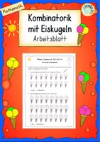 Vorschau - Arbeitsblätter - Eissorten kombinieren; Kombinatorik - Deckblatt