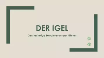 Vorschau - Präsentationen/Tafelbilder - Der Igel (Präsentation) - Deckblatt