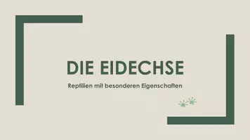 Vorschau - Präsentationen/Tafelbilder - Die Eidechse (Präsentation und H5P) - Deckblatt
