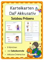 Vorschau - Fördermaterial/Inklusion - DaF/ DaZ INVERSION Satzbau Präsens mit Akkusativ - Deckblatt