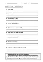 Vorschau - Arbeitsblätter - AB mit Fragen zum Thema "Dubai" + Lösungsblatt + Mindmap + Infografik - Deckblatt