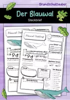 Vorschau - Arbeitsblätter - Steckbrief Blauwal - Deckblatt