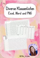 Vorschau - Lehrpläne/Lehrermaterial - Diverse Klassenlisten - Excel, Word und PNG Dateien - Deckblatt