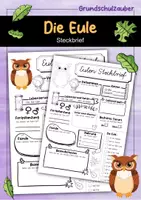 Vorschau - Arbeitsblätter - Steckbrief Eule - Deckblatt