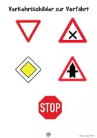 Vorschau - Präsentationen/Tafelbilder - Verkehrsschilder zur Vorfahrt - eine Übersicht (kostenloses Tafelbild) - Seite 1