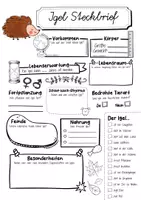 Vorschau - Arbeitsblätter - Steckbrief Igel - Seite 1