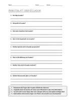 Vorschau - Arbeitsblätter - AB mit Fragen zum Thema "Ecuador" + Lösungsblatt - Deckblatt