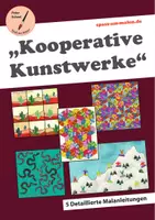 Vorschau - Mal- und Bastelvorlagen - Kooperative Kunstwerke 1 - 5 detaillierte Malanleitungen - Deckblatt