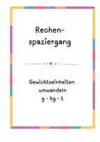 Vorschau - Arbeitsblätter - Rechenspaziergang Gewichte 5. Klasse - Deckblatt