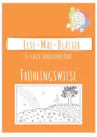 Vorschau - Arbeitsblätter - Lese-Mal-Blätter / 3-fach-differenziert /Frühlingswiese - Deckblatt
