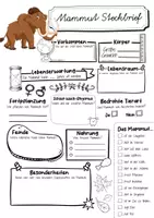 Vorschau - Arbeitsblätter - Steckbrief Mammut - Seite 1