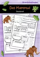 Vorschau - Arbeitsblätter - Steckbrief Mammut - Deckblatt