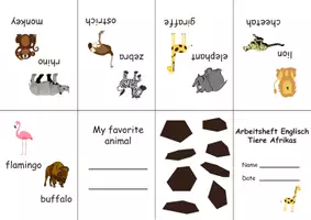 Vorschau - Arbeitsblätter - Englisch Tiere - 13 Mini-Bücher (Zine) + Faltanleitung - Seite 3