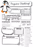 Vorschau - Arbeitsblätter - Steckbrief Pinguin - Seite 1