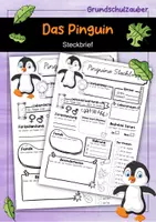 Vorschau - Arbeitsblätter - Steckbrief Pinguin - Deckblatt