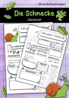 Vorschau - Arbeitsblätter - Steckbrief Schnecke - Deckblatt