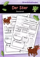 Vorschau - Arbeitsblätter - Steckbrief Stier - Deckblatt