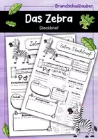 Vorschau - Arbeitsblätter - Steckbrief Zebra - Deckblatt