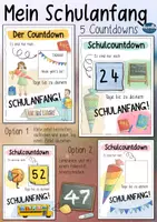 Vorschau - Mal- und Bastelvorlagen - Mein Schulanfang - 5 Countdowns zum Schulstart (Post-It oder Folienstift) - Deckblatt