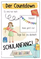 Vorschau - Mal- und Bastelvorlagen - Mein Schulanfang - 5 Countdowns zum Schulstart (Post-It oder Folienstift) - Seite 1