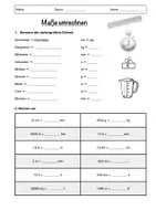 Vorschau - Arbeitsblätter - Mathe: Maße umrechnen (3 doppelseitige Arbeitsblätter) - Deckblatt