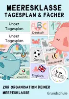 Vorschau - Poster - Meeresklasse Fächer Tagesplan Mottoklasse Meer - Deckblatt